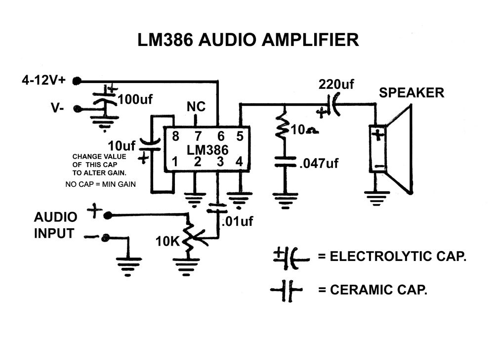 portable audio amplifier schematics